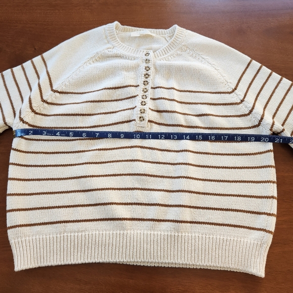 Sezane Léontine Jumper, Ecru/Camel, Small - Picture 6 of 10